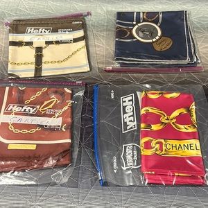4 Designer Full Silk Scarves